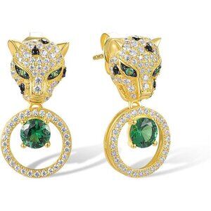 Sterling Silver Hypoallergenic Panther Earrings for Women